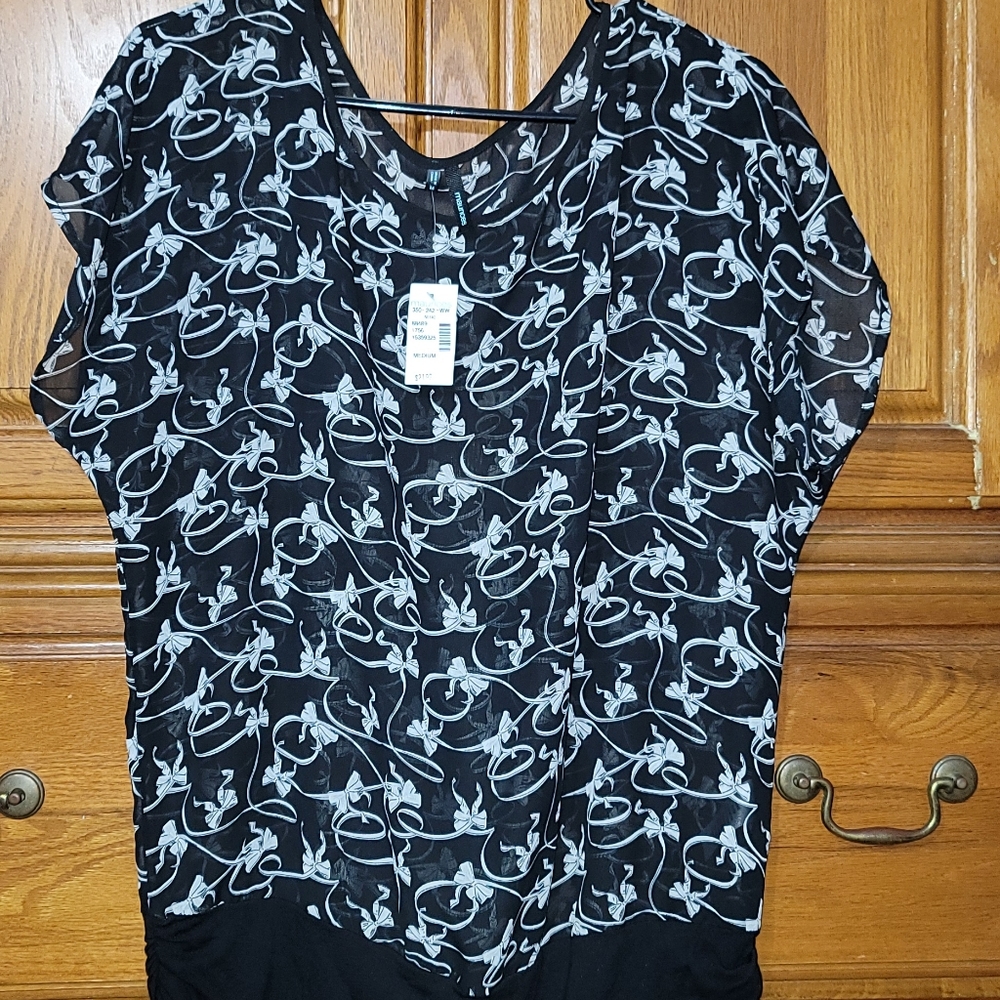 Black and white blouse